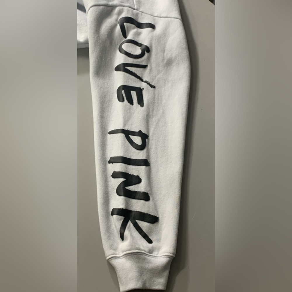 PINK Victoria's Secret cropped Sweater Baby Blue Long Sleeves love pink Size L - Picture 5 of 8